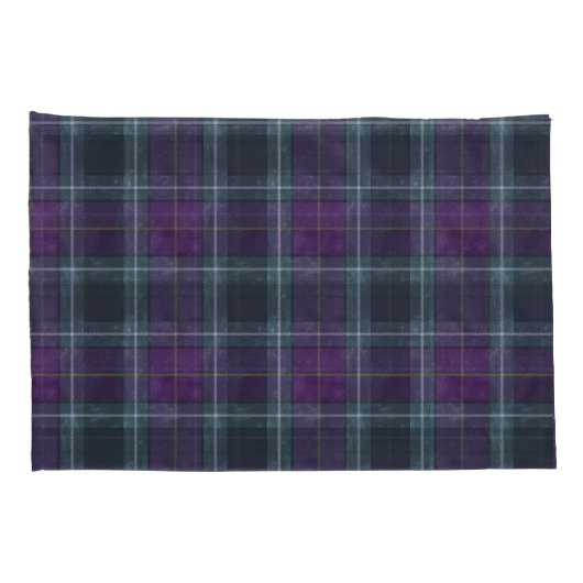 Housse D'oreillers Plaid violet et vert (Dos-Droit)
