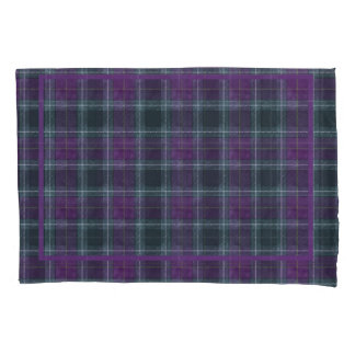 Housse D'oreillers Plaid violet et vert