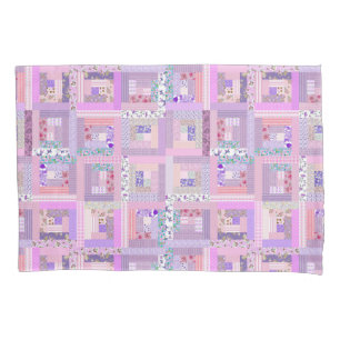 Housse D'oreillers Planche à patchwork rose traditionnel Couture Retr