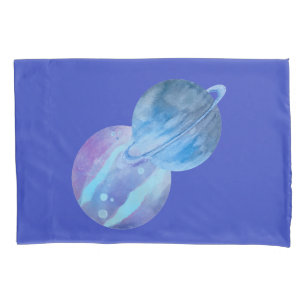 Housse D'oreillers Planètes Bleues Violette Unique Porte-oreiller Sta