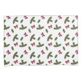 Housse D'oreillers Plante Holly Commun Et Motif Red Bows (devant-Droit)