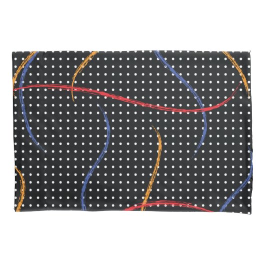 Housse D'oreillers Plaque et points de peinture rétro (devant-gauche)