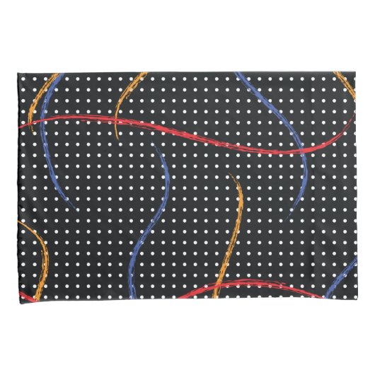 Housse D'oreillers Plaque et points de peinture rétro (devant-Droit)