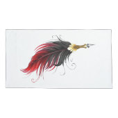 Housse D'oreillers Plume rouge avec pointe en or (Dos)