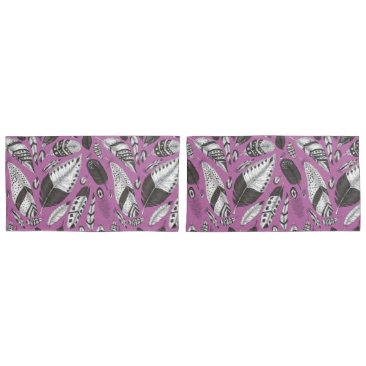 Housse D'oreillers Plumes motif (devant-Set)