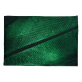 Housse D'oreillers Plumes Vertes, Belle Texture Motif. (Dos)