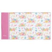 Housse D'oreillers Plutôt rose Motif Floral Monogramme (devant-gauche)