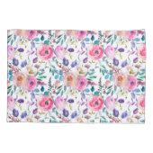 Housse D'oreillers Plutôt Rustique Violet Rose Floral (Dos)