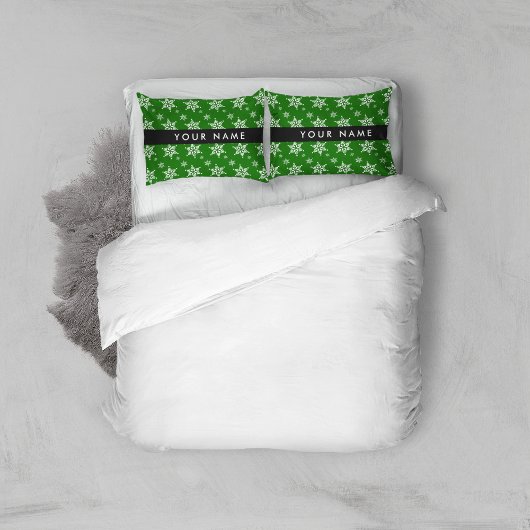 Housse D'oreillers Pneus blancs, Vert, Votre nom, Personnaliser