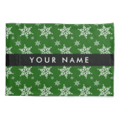 Housse D'oreillers Pneus blancs, Vert, Votre nom, Personnaliser (Dos)