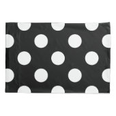 Housse D'oreillers Point Polka blanc sur le Motif noir (Dos)