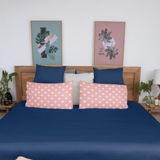 Housse D'oreillers Point Polka de corail