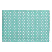 Housse D'oreillers Point Polka Turquoise Et Blanc Simple  (Dos)