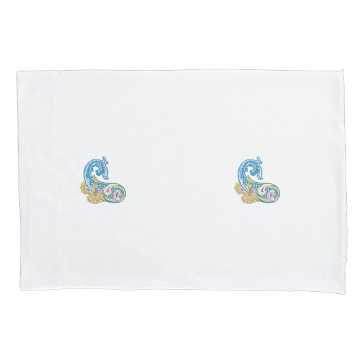 Housse D'oreillers Point, Sherpa Blue, Design de sable doré (devant)