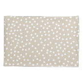 Housse D'oreillers Pointe Polka minimale beige et blanc (Dos)
