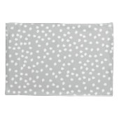 Housse D'oreillers Pointe Polka minimale gris et blanc (Dos)
