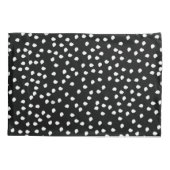 Housse D'oreillers Pointe Polka minimale noir et blanc (Dos)