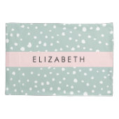 Housse D'oreillers Points Dalmatiens verts, Spots, Votre Nom (Dos)