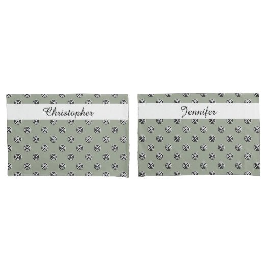 Housse D'oreillers Points noir & blanc miroir cible + votre backgr. (devant-Set)