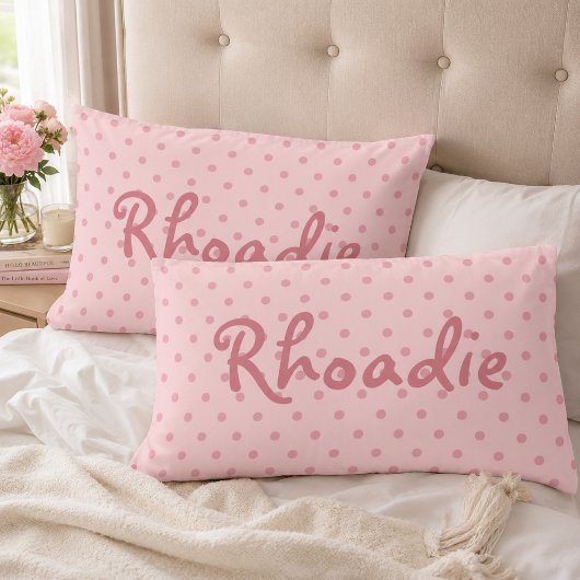 Housse D'oreillers Points roses girly