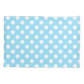 Housse D'oreillers Pois blanc sur bleu-clair (Dos)