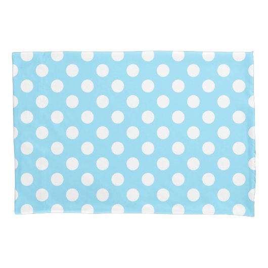 Housse D'oreillers Pois blanc sur bleu-clair (devant)