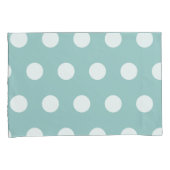 Housse D'oreillers Pois blancs géométriques bleus       (devant-Droit)