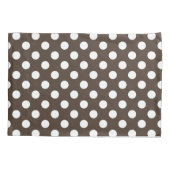 Housse D'oreillers Pois blancs sur brun (Dos)