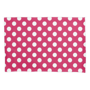 Housse D'oreillers Pois blancs sur cerise