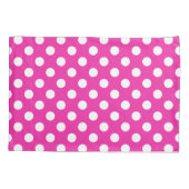 Housse D'oreillers Pois blancs sur fuchsia (Dos)