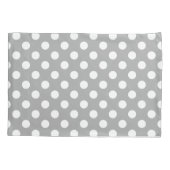 Housse D'oreillers Pois blancs sur gris (Dos)