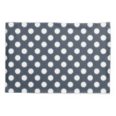 Housse D'oreillers Pois blancs sur gris bleu (Dos)