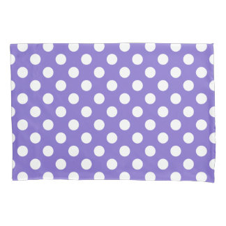 Housse D'oreillers Pois blancs sur perwinkle
