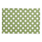 Housse D'oreillers Pois blancs sur vert olive (Dos)