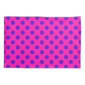 Housse D'oreillers Pois bleus sur fuchsia (Dos)
