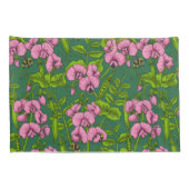 Housse D'oreillers Pois doux et bourdons, vert et rose (Dos-Droit)