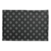 Housse D'oreillers Pois gris sur noir (Dos)