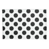 Housse D'oreillers Pois, Motif Polka Dot, noir et blanc (devant)