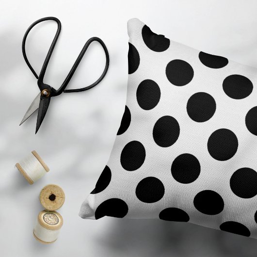 Housse D'oreillers Pois, Motif Polka Dot, noir et blanc