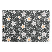 Housse D'oreillers Pois noir et blanc rétro avec étoiles (Dos)