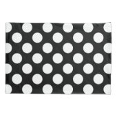 Housse D'oreillers Pois noirs et blancs, Motif Polka (Dos)