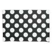 Housse D'oreillers Pois noirs et blancs, Motif Polka (devant)