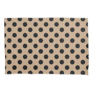 Housse D'oreillers Pois noirs sur beige