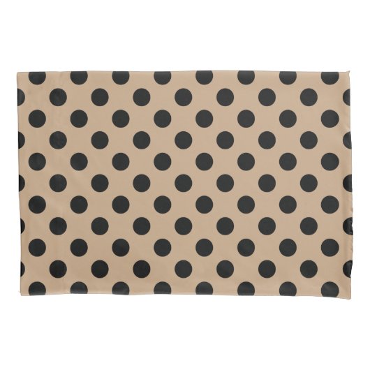 Housse D'oreillers Pois noirs sur beige (devant)