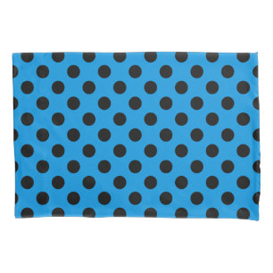 Housse D'oreillers Pois noirs sur bleu ciel