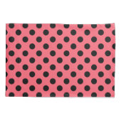 Housse D'oreillers Pois noirs sur corail (Dos)