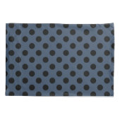 Housse D'oreillers Pois noirs sur gris-bleu (Dos)