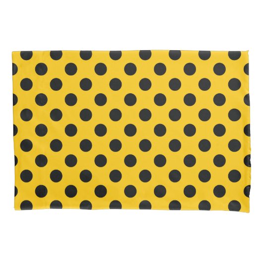Housse D'oreillers Pois noirs sur jaune (devant)