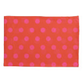 Housse D'oreillers Pois rose et rouge orange monogrammé (Dos)