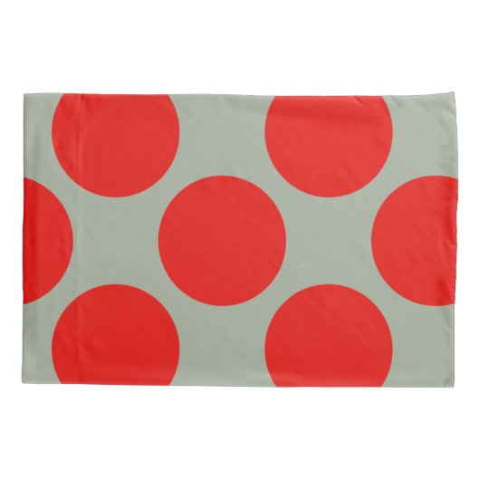 Housse D'oreillers Pois rouge diagonal géométrique sur toute couleur (Dos)